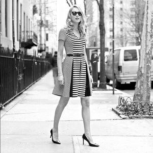 Banana Republic Black and White Striped Dress
